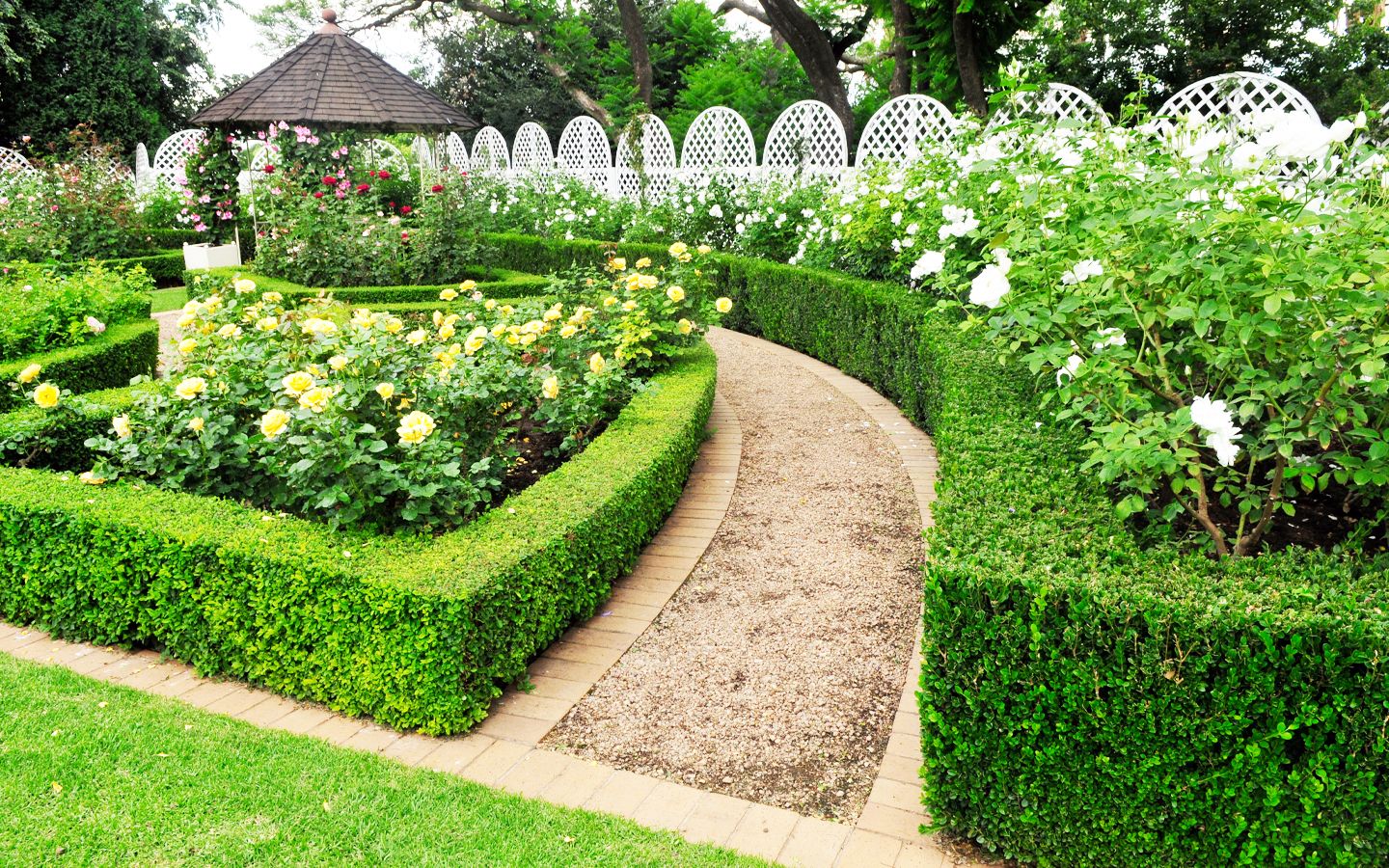 Formal garden with sculpted hedges on the highveld